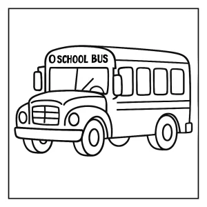 Omalovánka školního autobusu – coloring page zdarma pro děti k vytištění