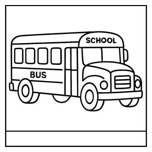 Omalovánka školního autobusu – coloring page pro děti k vybarvení a tisku zdarma