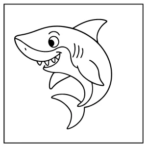 Omalovánka žraloka - coloring page k vytištění pro děti zdarma