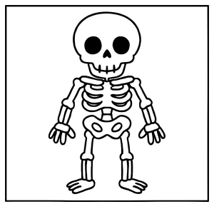 Veselá kostra coloring page omalovánka zdarma k vybarvení a vytištění pro děti