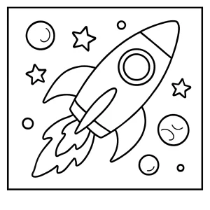 Omalovánka vesmírné lodi – coloring page k vytištění zdarma