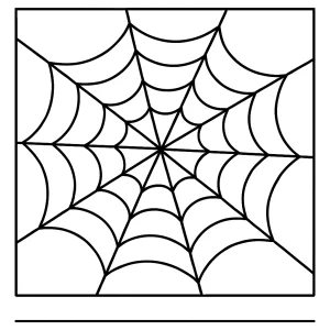 Omalovánka pavoučí sítě – coloring page s detailní sítí k vybarvení pro děti