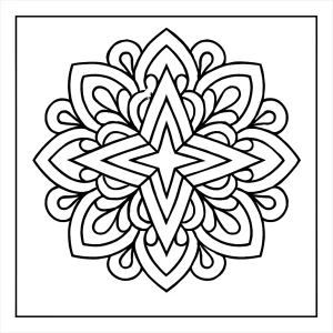 Mandala ve tvaru hvězdy – omalovánka ke stažení zdarma, coloring page pro děti a dospělé