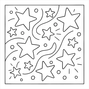 Omalovánka hvězd – coloring page k vybarvení s hvězdami pro děti