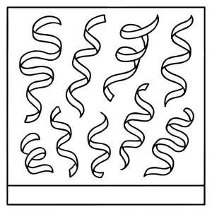 Omalovánka s veselými stuhami – coloring page pro děti ke stažení zdarma