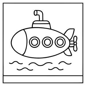 Ponorka pod mořem – omalovánka, coloring page k vytištění zdarma pro děti