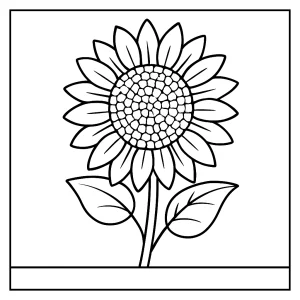 Omalovánka slunečnice – květinová coloring page k vybarvení zdarma