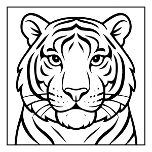 Tygří hlava omalovánka – coloring page pro děti zdarma k vytištění
