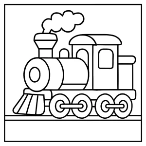 Omalovánka vláček – coloring page vláčku na kolejích k vytištění zdarma