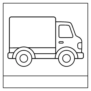 Omalovánka nákladního auta – truck coloring page k vytištění zdarma pro děti