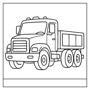 Omalovánka nákladního auta – truck coloring page k vytištění zdarma pro děti