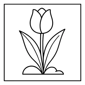 Omalovánka tulipánu – coloring page zdarma k vytištění pro děti