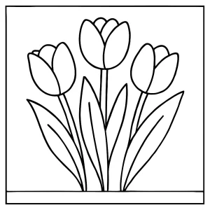 Tulipány omalovánka – coloring page s motivem tulipánů zdarma k vybarvení