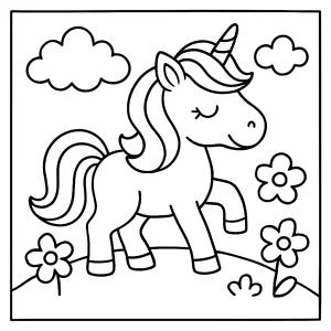 Jednorožec – omalovánka coloring page k vytištění zdarma pro děti