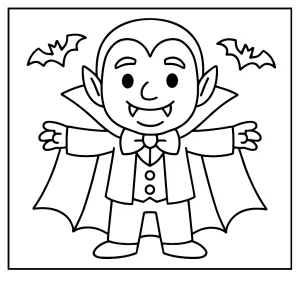 Omalovánka upíra, dětská coloring page k vytištění a vybarvení zdarma