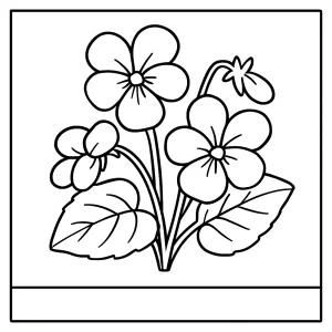 Omalovánka fialky – květina k vybarvení coloring page zdarma pro děti