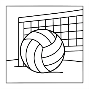 Omalovánka volejbalového míče – sportovní coloring page pro děti k vytištění zdarma