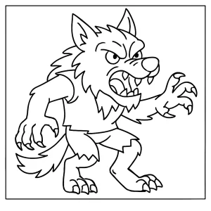 Vlkodlak omalovánka - coloring page k vytisknutí zdarma pro děti