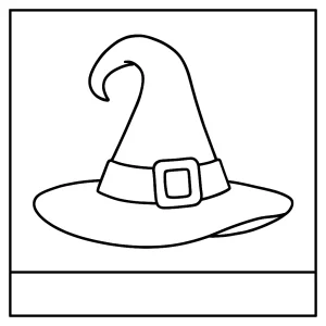 Omalovánka čarodějnického klobouku – coloring page k vytisknutí zdarma pro děti