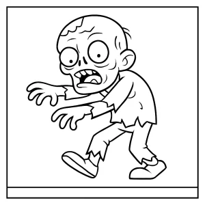 Strašidelný zombie coloring page – omalovánka k vytištění zdarma
