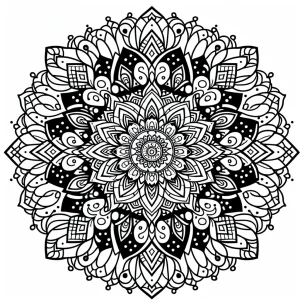 Neonová gradient mandala omalovánka – detailní coloring page k vytisknutí zdarma pro děti i dospělé